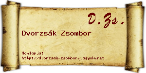 Dvorzsák Zsombor névjegykártya